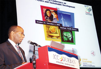 South Africa Minister of Science & Technology Mosibudi Mangena officially opens the conference