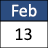 February 13 calendar day