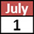 July 1 calendar icon