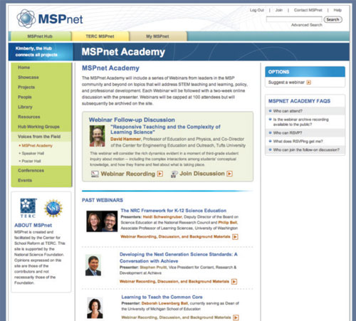 Figure 3. The MSPnet Academy