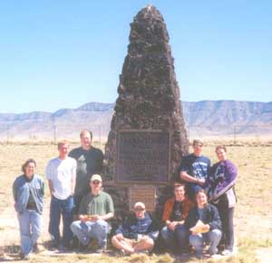 Students at the Trinity Test Site monument